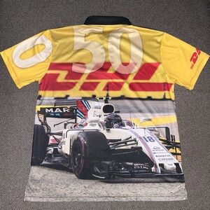 Rare DHL x Formula 1 Racing All Over Print Polo Shirt